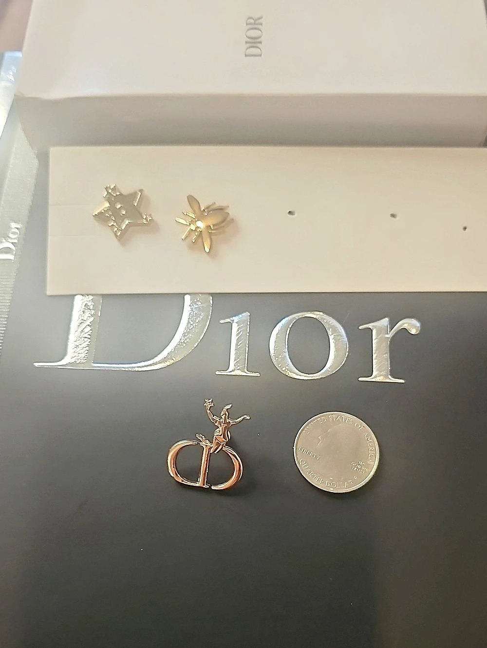 Dior Gold-Tone C.D. Trapeze Pin/Brooch